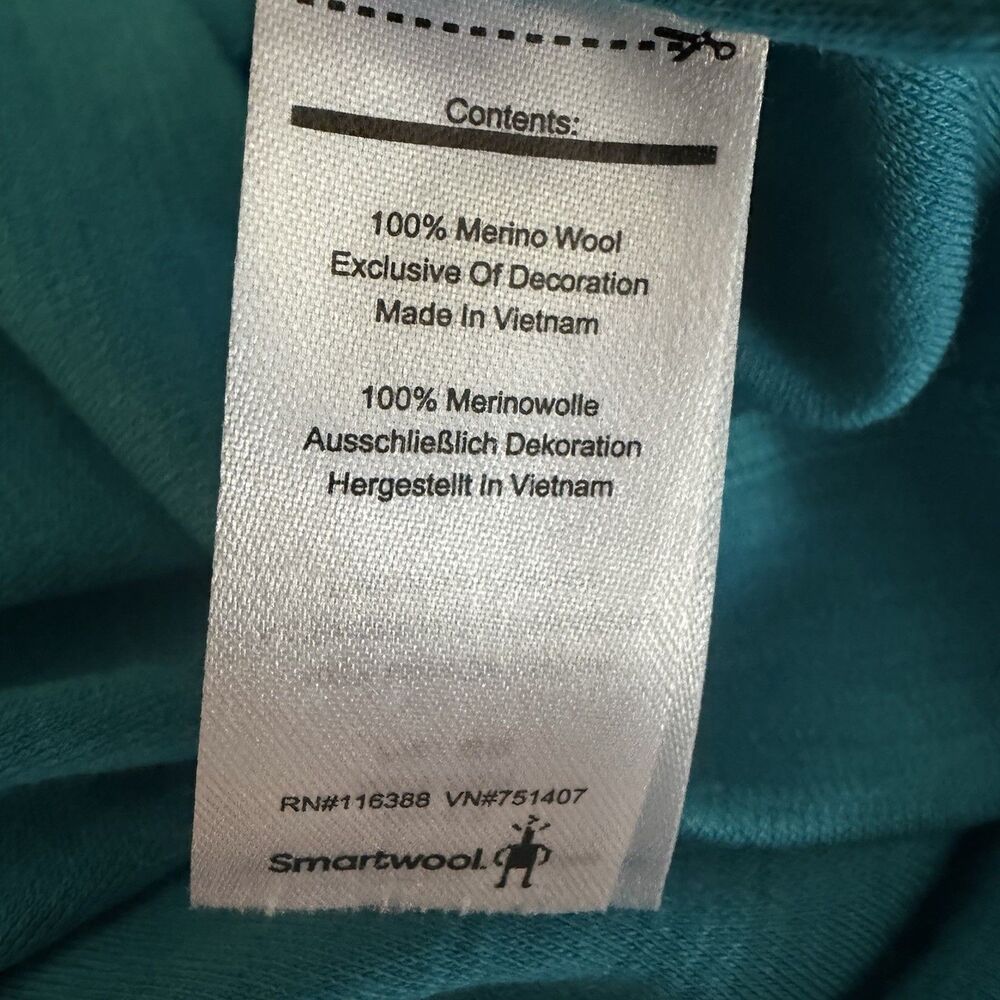 Smartwool Merino 250 Shirt Women’s XL 100% Wool Long Sleeve Base Layer Aqua Blue - Picture 7 of 8
